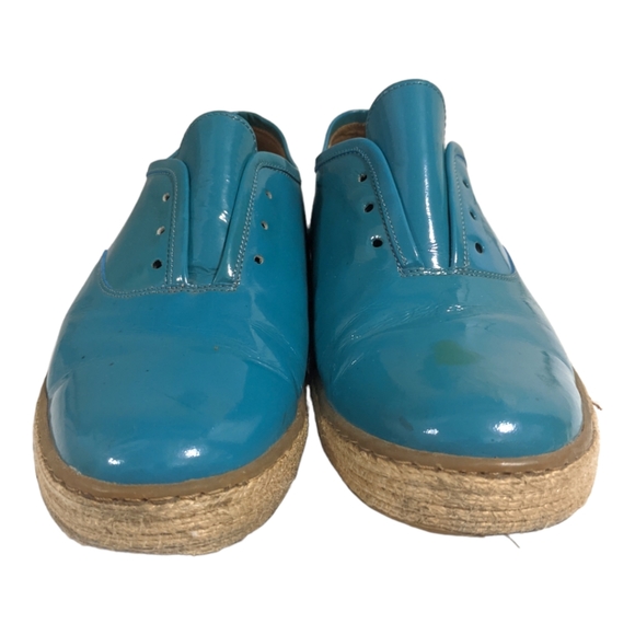 Opening Ceremony Patent Blue Green Derby Espadrille, 43 - Picture 4 of 10